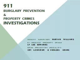 911 Burglary Prevention