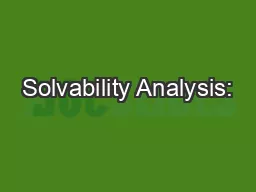 Solvability Analysis: