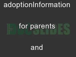Stepchildren and adoptionInformation for parents and step-parents 
...