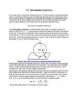 7.D.  Stereographic projections In the main notes for this unit we men