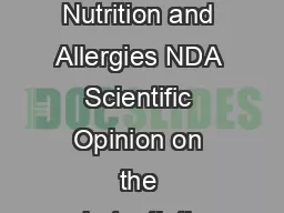 EFSA Journal    Suggested citation EFSA Panel on Dietetic Products Nutrition and Allergies