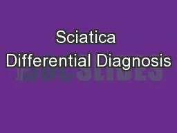 Sciatica Differential Diagnosis