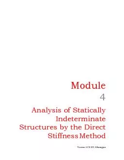 Analysis of Statically Indeterminate Structures by the Direct Stiffnes