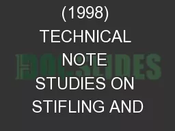 (1998) TECHNICAL NOTE STUDIES ON STIFLING AND