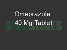 Omeprazole 40 Mg Tablet