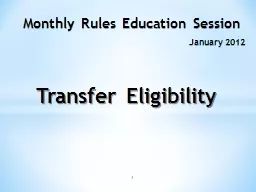 1 Monthly Rules Education Session