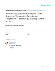 HowDoGlucocorticoidsInfluenceStressResponses?IntegratingPermissive,Sup