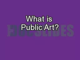 What is Public Art?