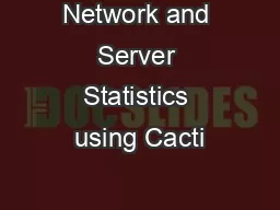 Network and Server Statistics using Cacti