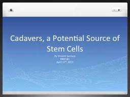 Cadavers, a Potential Source of Stem Cells