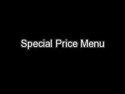 Special Price Menu