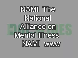 NAMI  The National Alliance on Mental Illness    NAMI  www