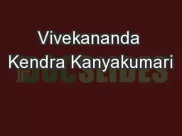 Vivekananda Kendra Kanyakumari