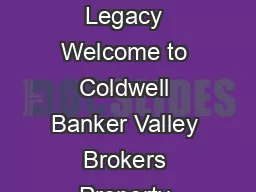 NNOVATION Global Network Legacy Welcome to Coldwell Banker Valley Brokers Property Management