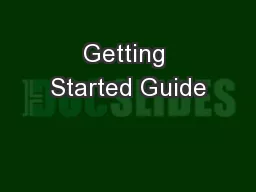 Getting Started Guide