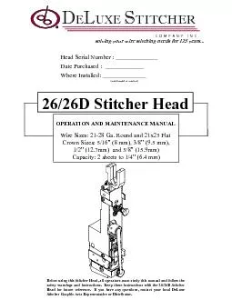 26/26D Stitcher Head