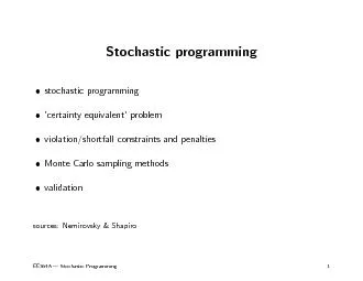 Stochasticprogrammingstochasticprogramming'certaintyequivalent'probl