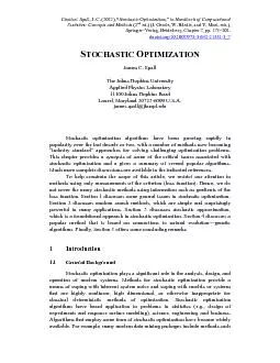 Citation:Spall, J. C. (2012), “Stochastic Optimization,” in
