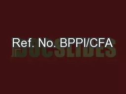 Ref. No. BPPI/CFA
