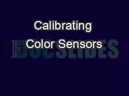 Calibrating Color Sensors