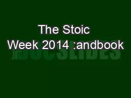 The Stoic Week 2014 :andbook