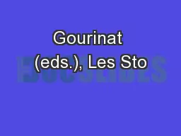 Gourinat (eds.), Les Sto