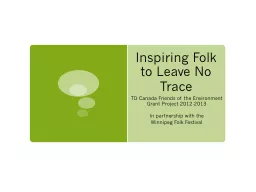 Inspiring Folk to Leave No Trace