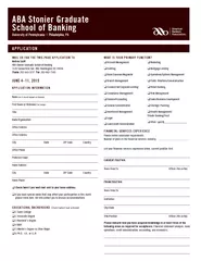 MAIL OR FAX THE TWO-PAGE APPLICATION TO: ABA Stonier Graduate School o