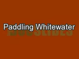 Paddling Whitewater