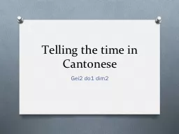 Telling the time in Cantonese