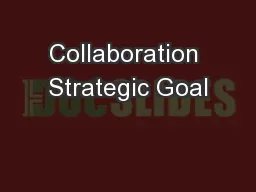 Collaboration Strategic Goal