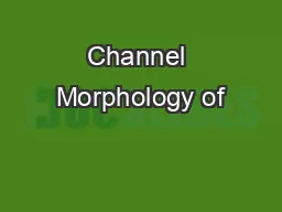 Channel Morphology of