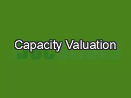 Capacity Valuation