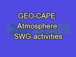 GEO-CAPE Atmosphere SWG activities
