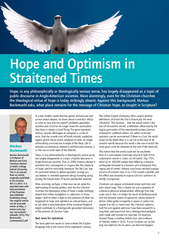 Hope and Optimism in Straitened Times