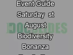 Heritage Week in Mayo  st   th August  County Mayo Event Guide Saturday  st August Biodiversity