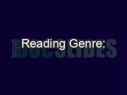Reading Genre: