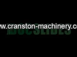 www.cranston-machinery.com
