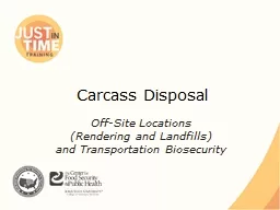 Carcass Disposal