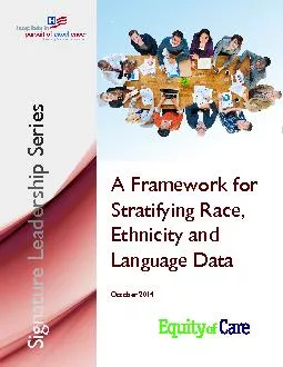 A Framework for Stratifying Race, Ethnicity and Language Data
