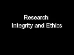 Research Integrity and Ethics