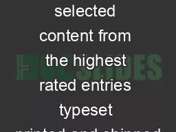 Topic relevant selected content from the highest rated entries typeset printed and shipped
