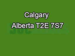 Calgary Alberta T2E 7S7
