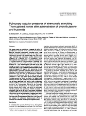 Pulmonary vascular pressures Thoroughbred horses and frusemide Veterin