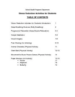 Stress Reduction Activities for Students