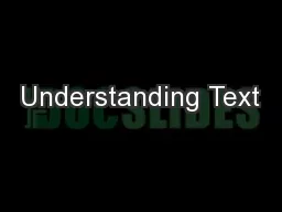 Understanding Text