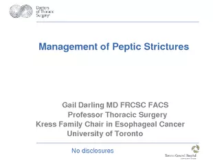 Management of Peptic Strictures