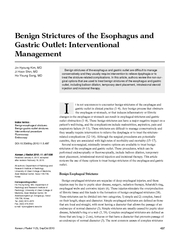 Benign Strictures of the Esophagus andGastric Outlet: InterventionalMa