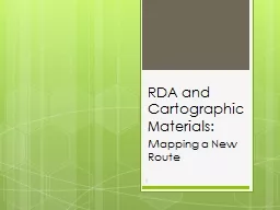 RDA and Cartographic Materials