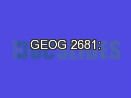 GEOG 2681: